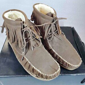 Aldo Men's Sumeriski Brown Leather Moccasin Boots NIB | US 10.5